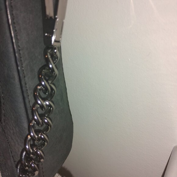 Suede Charcoal Cross body Purse - Picture 4 of 6